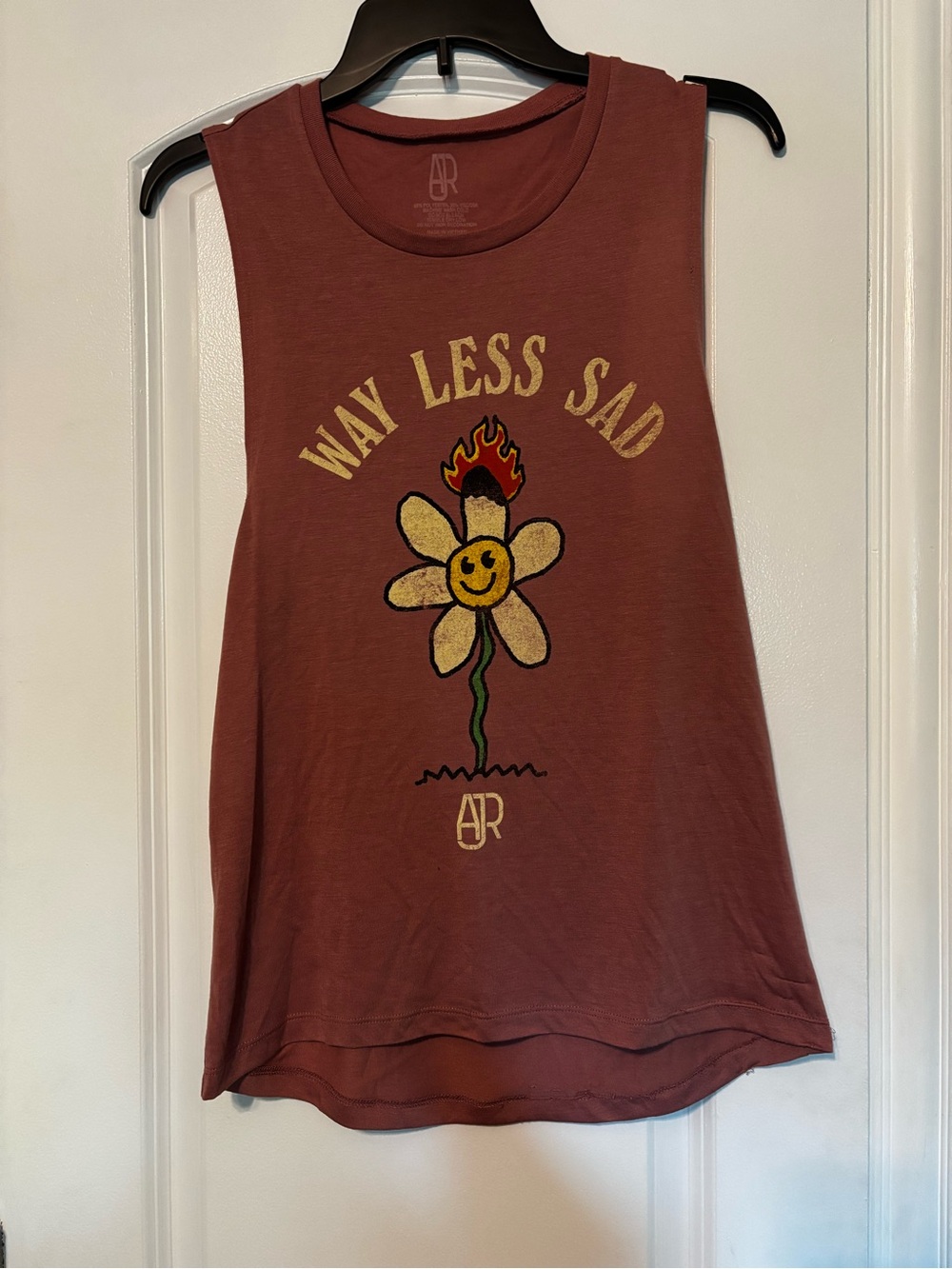 AJR Way Less Sad Womens Graphic Tank Top - Pink Large